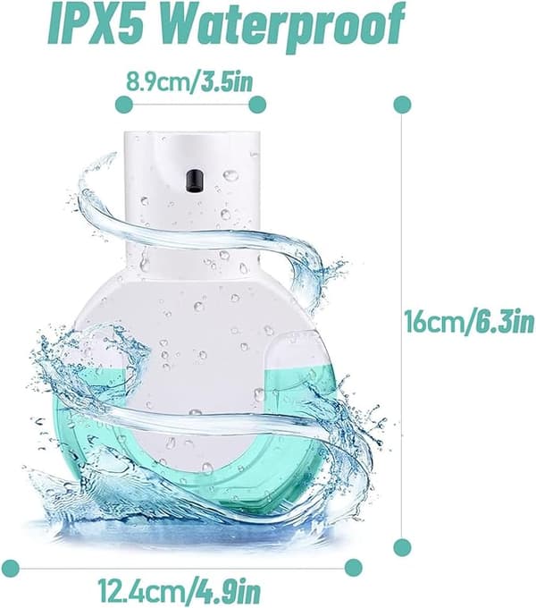 [LCS] Automatic Soap Dispenser, Wall Mounted Electric Soap Dispenser 420ml, Rechargeable Soap Dispenser with Contactless Infrared Sensor