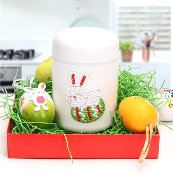 Easter 5D Diamond Painting Kits 16 Pcs Diamond Painting Easter Pattern Eggs Rabbit Chicks Easter Kids DIY Craft Gifts
