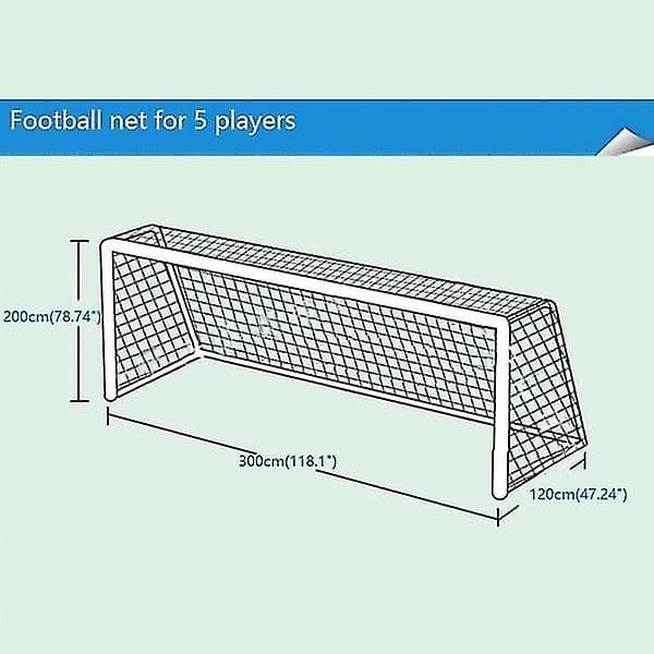 Fodboldmålnet - 3*2*1,2m, 5-mands, 1 stk (Ingen mål, kun et net)