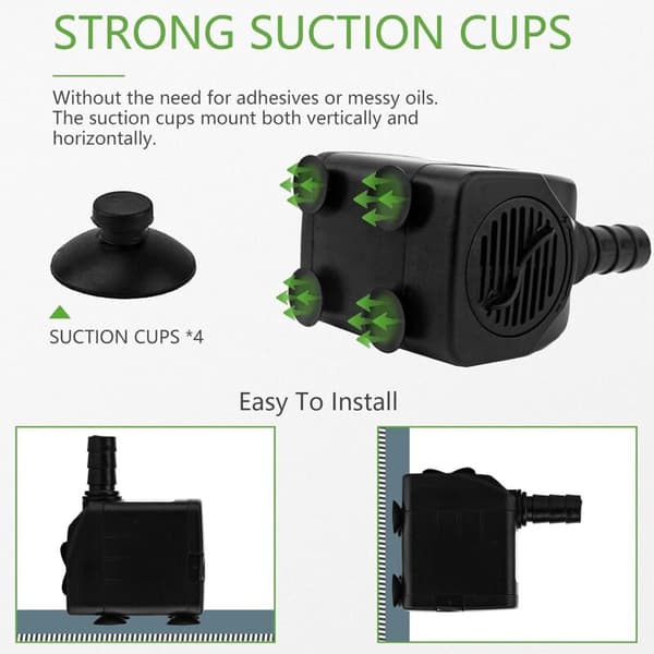 Mini vattenpump (750L/H – justerbar, dammsäker – 5m