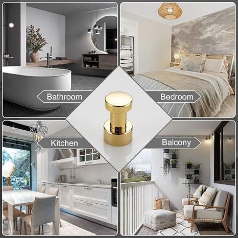 Gold Coat Hook Brass Coat Hook Self-Adhesive Bathroom Coat Hook Clothes Hanger