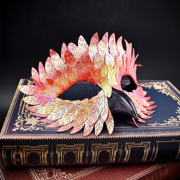 Halloween/karnevalsbaldragt Laser Regnbuefjer Uglemaske[YJD] Black