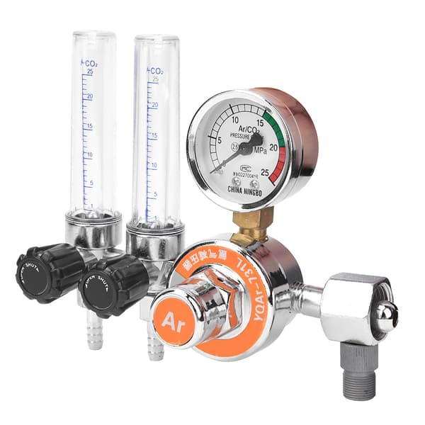 Argon Trykregulator Zinklegering Dobbelt Rør Hun Gevind G5/8in Svejseudstyr