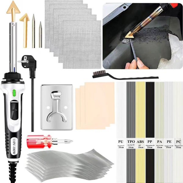 Plastsveisekit 100 W – rustfritt stål, bærbar, rustfri