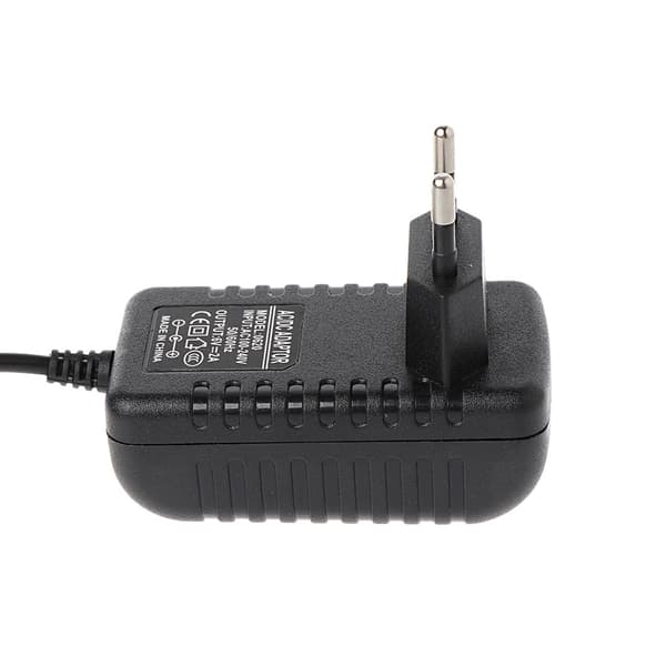 6 Volt 2A Strømadapter AC til DC 7.5 x 3 cm Plugg 6V 1 Amp Strømforsyning, Veggplugg med Ekstra Lang 90 cm Ledning
