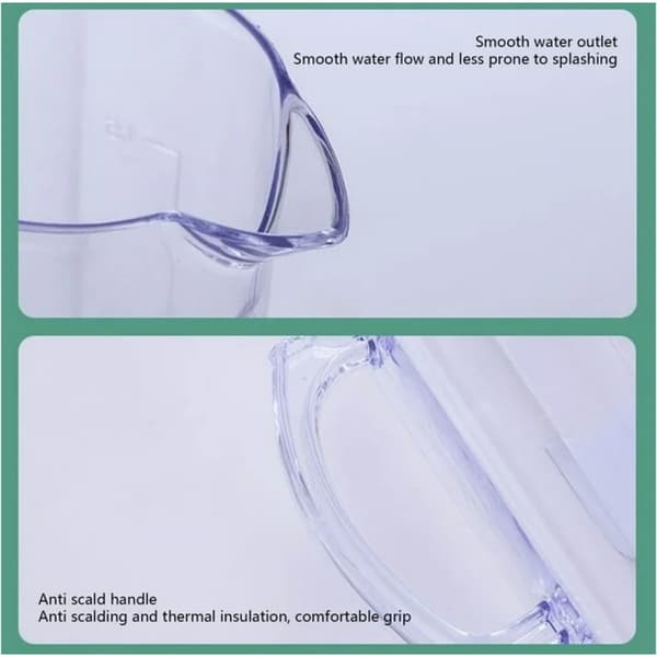 Iced Tea and Juice Pitcher, Ergonomic Handle Clear Jug with Easy Pour Spout, Dishwasher Safe Premium Quality Plastic Pitcher with Lid Large