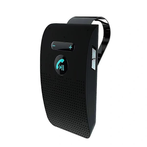 Bluetooth Handsfree Car Kit 5.0 Sun Visor Clip Wireless Audio Receiver Speakerphone Loud Speaker Music Player Dual Microphone Black