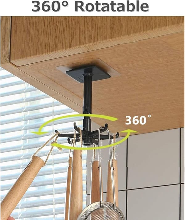 Sett med 4 stk. 360° roterende kroker, spikerfri roterende stativ, stabilisator[JUN]