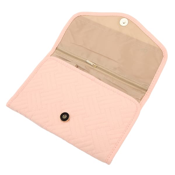 Travel Jewelry Box Foldable Roll Bag for Necklaces Earrings Rings Light Pink