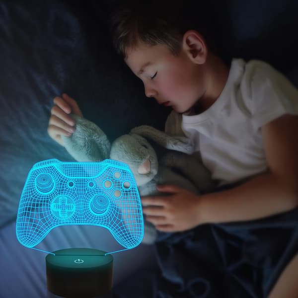 Gamepad 3D Illusion Lamp, Control Night Light with Remote Control