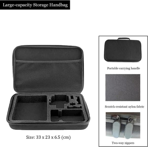 Bag for GoPro, Storage Case Compatible with Hero 10 9 8 7 6 5 4 3 2, Portable Protective Case for Action Camera (Large)
