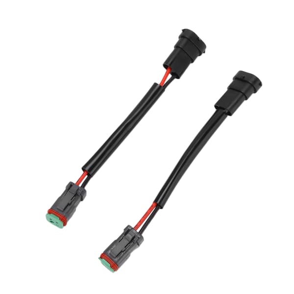 2 pcs DT Female to H11 Male Waterproof LED Work Light Bar Conversion Cable Adapter