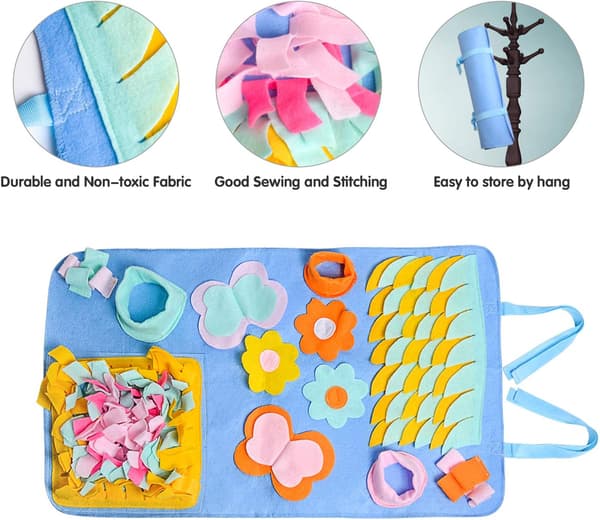 Pet Snuffle Mat, Foraging Skill Development Mat for Dogs and Cats (Machine Washable, Slow Feeding)