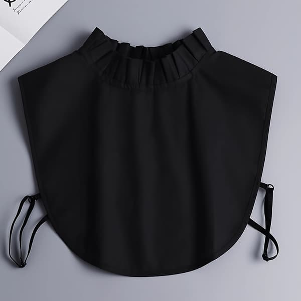 Stilfuld og elegant plisseret krave til dametrøjer til efterår, vinter og forår med flæse og ståhals [DB] Wh White 85-140 Catties
