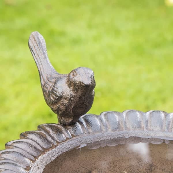 HI Cast Iron Bird Bath, Brown Brown Brown