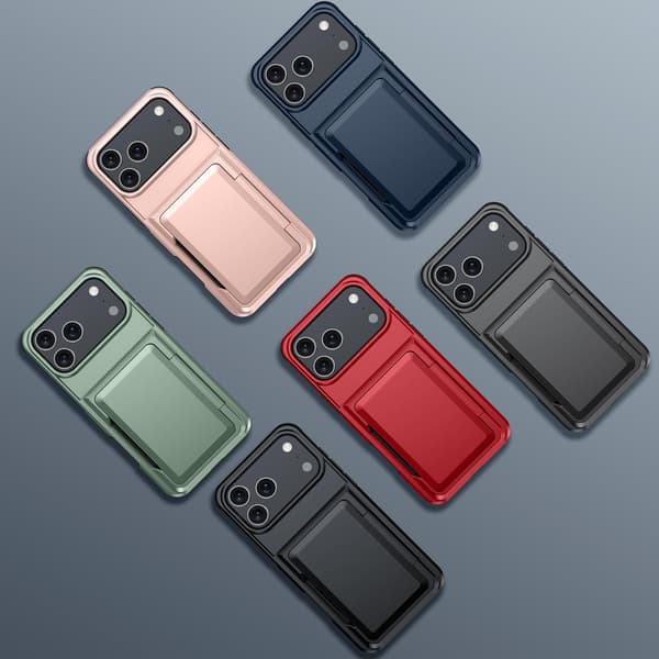 Wallet Case for iPhone 17 - Stylish Protective Case with Card Holder (Holds 5 Cards) - Navy Blue iPhone 17