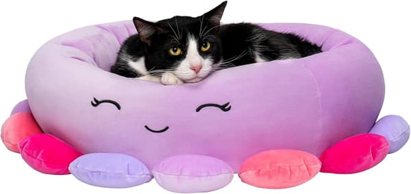24-inch Octopus Pet Bed - Medium Ultra-Soft Official Plush Pet Bed, Purple