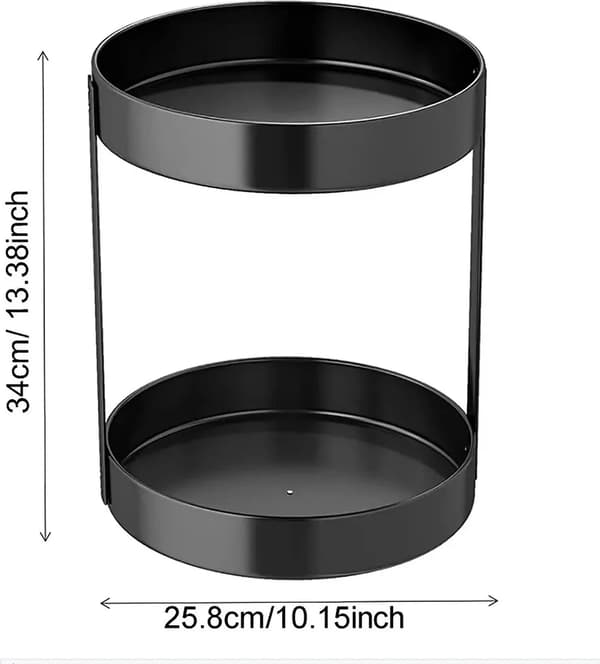 Spice Rack, Stainless Steel Kitchen Rack 360° Rotating, Multifunctional Storage Shelf for Storing Spices, Cosmetics, Snacks and More-FF-