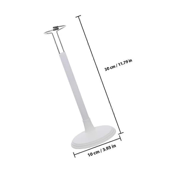 Dockställ, vit PVC och rostfritt stål, stabil bas kompatibel med 20-28 cm dockor - 2-pack