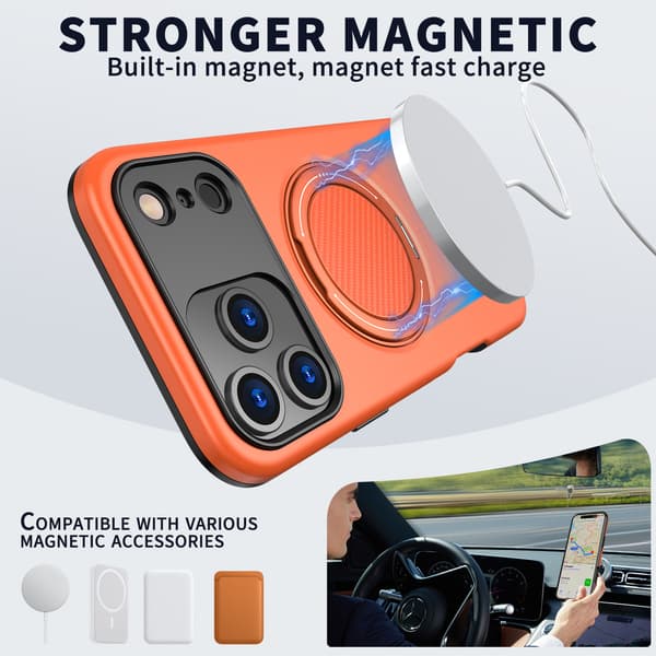 Nytt mobildeksel egnet for Apple iPhone 17 Pro Max, anti-fall magnetisk 360 graders roterende feste iphone 15 pro iphone 15 pro