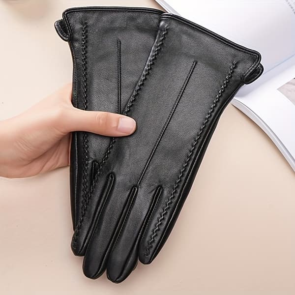 Elegant Windproof Gloves for Women - Windproof and Warm Gloves with Touchscreen Function, Suitable for Cold Weather W [DB] Black
