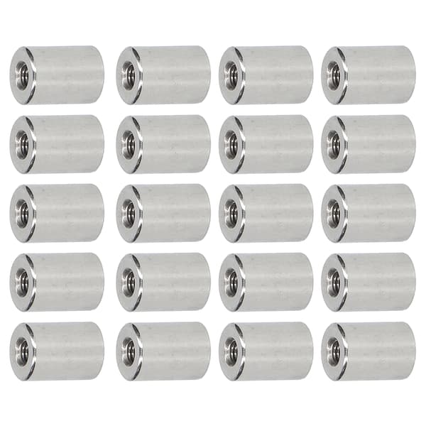 20 pcs 304 Stainless Steel M5x0.8x16mm Round Rod Coupling Nut Female Thread