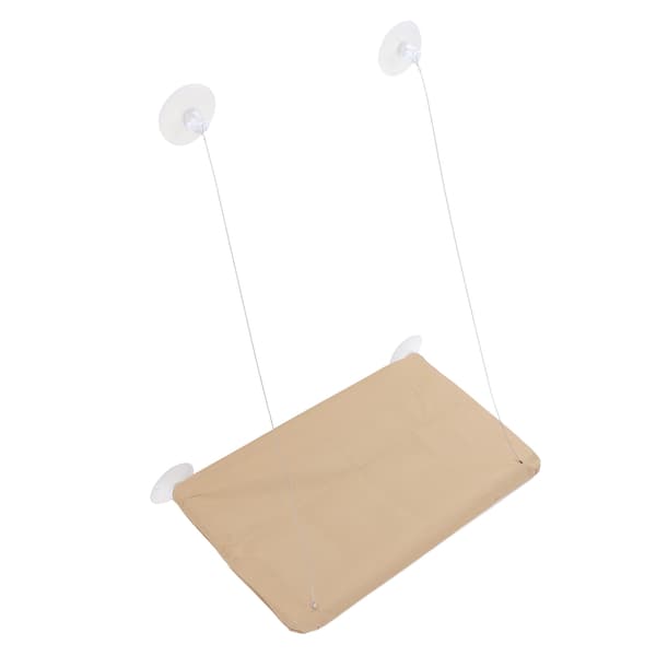 Cat Window Perch Window Mounted Bed Suction Cup Hammock Space Saving Removable Washable Pet Lounger Khaki