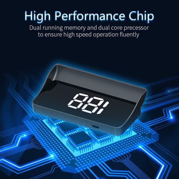 Heads-Up Display GPS Speedometer, Windshield Projector with Automatic Brightness, Plug and Play USB, Clear Large Font, for Vehicles and D White