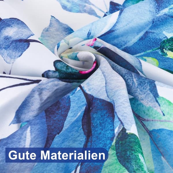 Duschdraperi Eukalyptus 180x180 cm, Vattentätt Duschdraperi för Badrum – Vattentätt, Mögelresistent, Blå/Grön