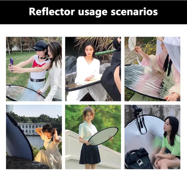 Fotolysreflektor - Bærbar foldbar diffuser med taske - Cirkulær lysskive, flerlagsbeskyttelse til livestreaming[DB] 80CM