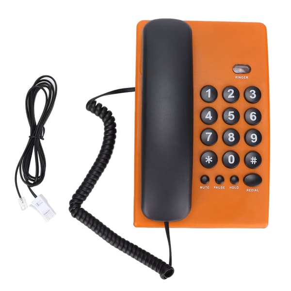 KXT504 Corded Telephone with Mute Function, Dual Magnetic Handset for Home, Hotel, Office (Orange)