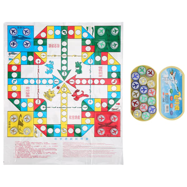 Flying Chess for Kids, Plastic, Family Game with Oval Box