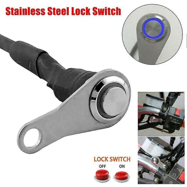 LED Motorsykkel ATV Scooter Frontlys Lampe Bryter Styre Montering Trykknapp