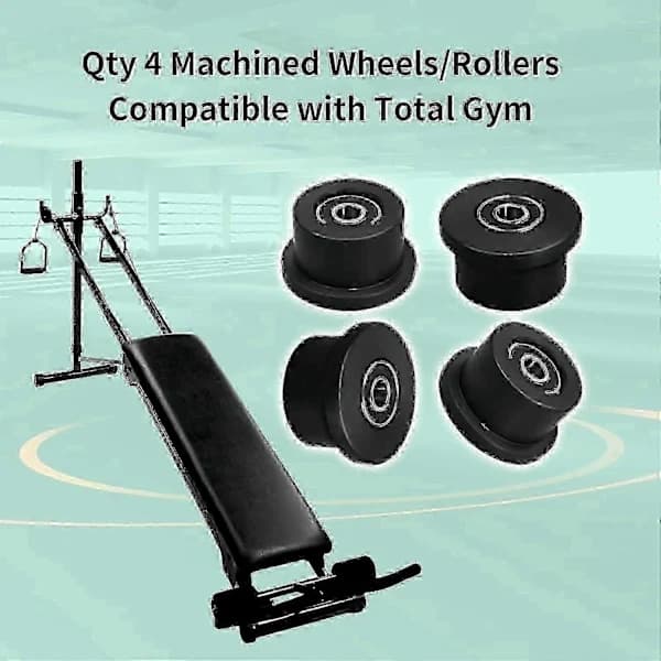 Total Gym Replacement Wheels/Rollers - 4-pack for Models 1000 to 1900, Supreme, Gold_Surprise Gifts