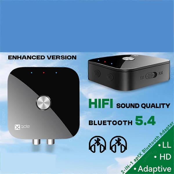 [LCS] Bluetooth 5.4 Audio Transmitter/Receiver AptX-Adaptive/HD/LL 3.5MM AUX 2-in-1 Wireless HiFi Adapter
