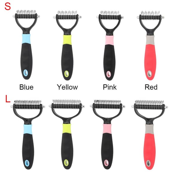 Pet Fur Trimmer Dog Brush Tool Comb Blue L