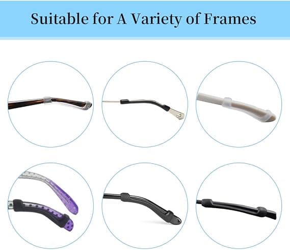 Non-slip silicone covers for glasses frames - 6 pairs