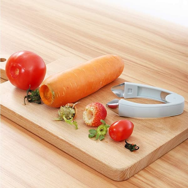 Tomato Corer for Quick Preparation, Fruit and Vegetable Tool with Ergonomic Design ABS Handle Stainless Steel Blades Dishwasher Safe