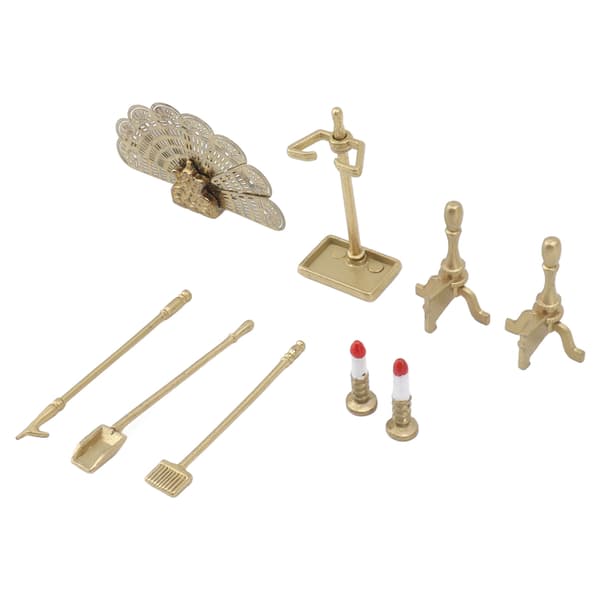 Dukkehus Peis Tilbehør Sett 1/12 Skala Miniatyrmøbler Dekor