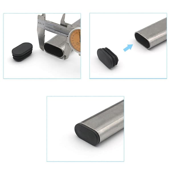 100 stk. 15x30 mm plastendestykker, til møbelben rør ovale endestykker, til plaststoleben stop, til ovalt rør