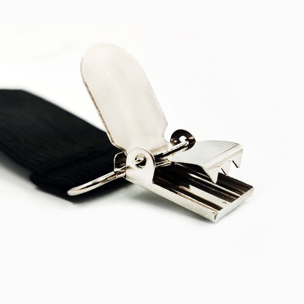 Sheet Holder Straps, Triangle Sheet Fasteners, Elastic Adjustable Sheet Holder Clips, Trouser Suspender Clips - 4-Pack, Black