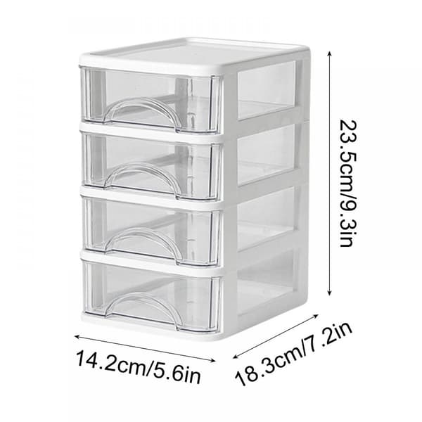 Stackable Drawer Organizer for Desk, Multi-layer Storage Transparent Design Plastic Storage Container with Drawers, Desk Organizer for Home