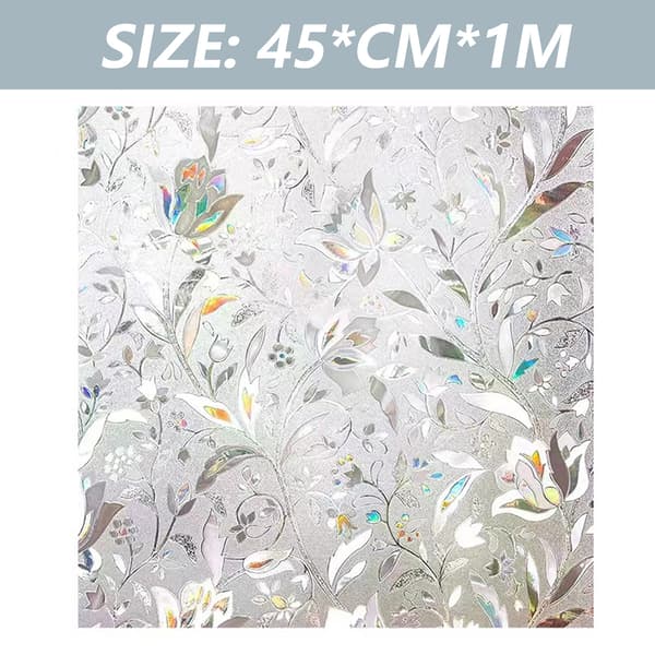 Semi-Private Decorative Film, Heat Control Window Privacy, Static Cling, Anti-UV, Reusable, Rainbow Visual Effects For Office Kitchen
