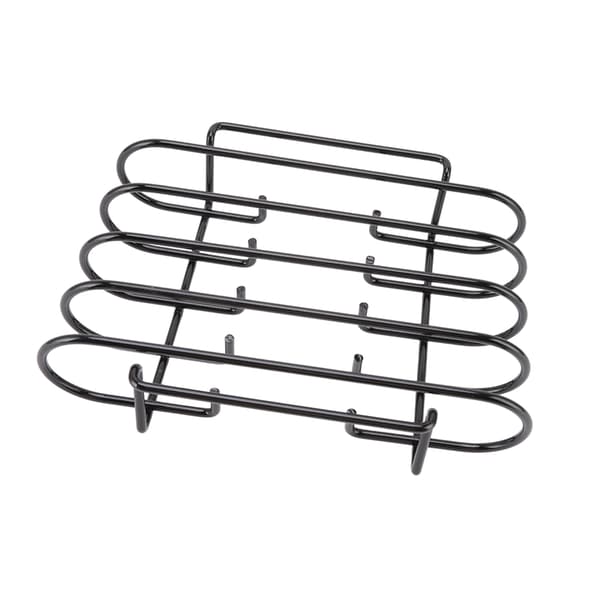 4-rads bærbart grillstativ for ribbe, svart, slitesterkt, gjenbrukbart, camping