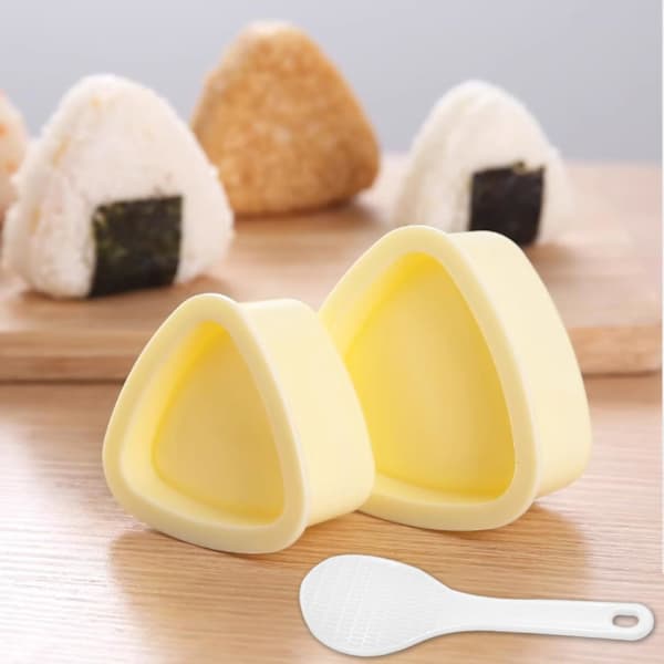 Risbolleformer, 2-delt risbolleformsett, trekantet sushimaker (stor og liten), non-stick sushiris-sett