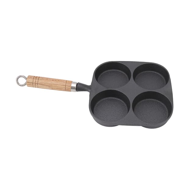 Eggpanne 4-kopps eggstekepanne trehåndtak frokostpannekaker omeletter