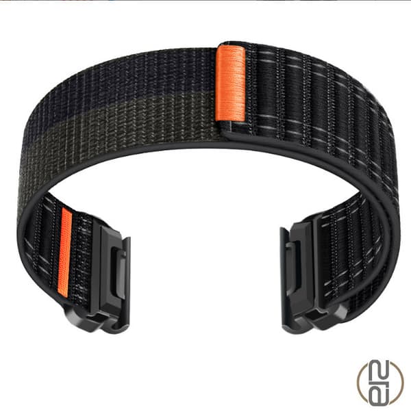Nylon urrem til Garmin Fenix 8/5/6/7X Pro/Epix 935/965 Sort + lysegrå 22 mm Sort + lysegrå