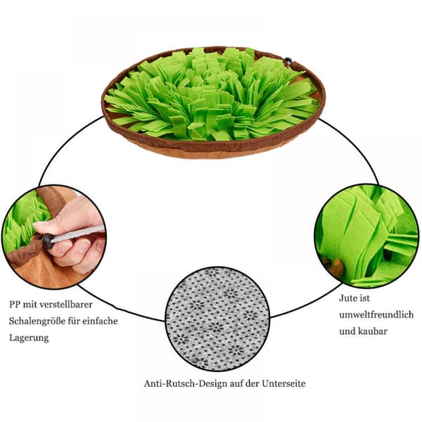 Stress Release Snuffle Mat, Non-Slip Bottom for Safe Indoor & Outdoor Use, Scent Work Training & Interactive Game Puzzle for Mental Stimulation