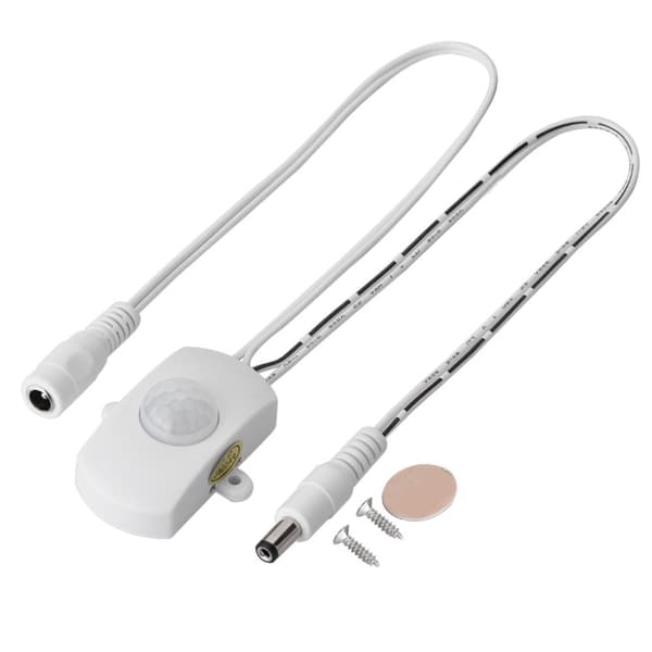 Mini PIR Infrarød Bevegelsessensorbryter for LED-stripe – hvit, 5 A, DC 6-24 V