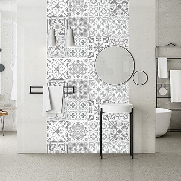 Tile Decor for Kitchen Backsplash, Self-Adhesive and Waterproof Tile Decals with Moroccan Design, Self-Adhesive Vinyl Wall